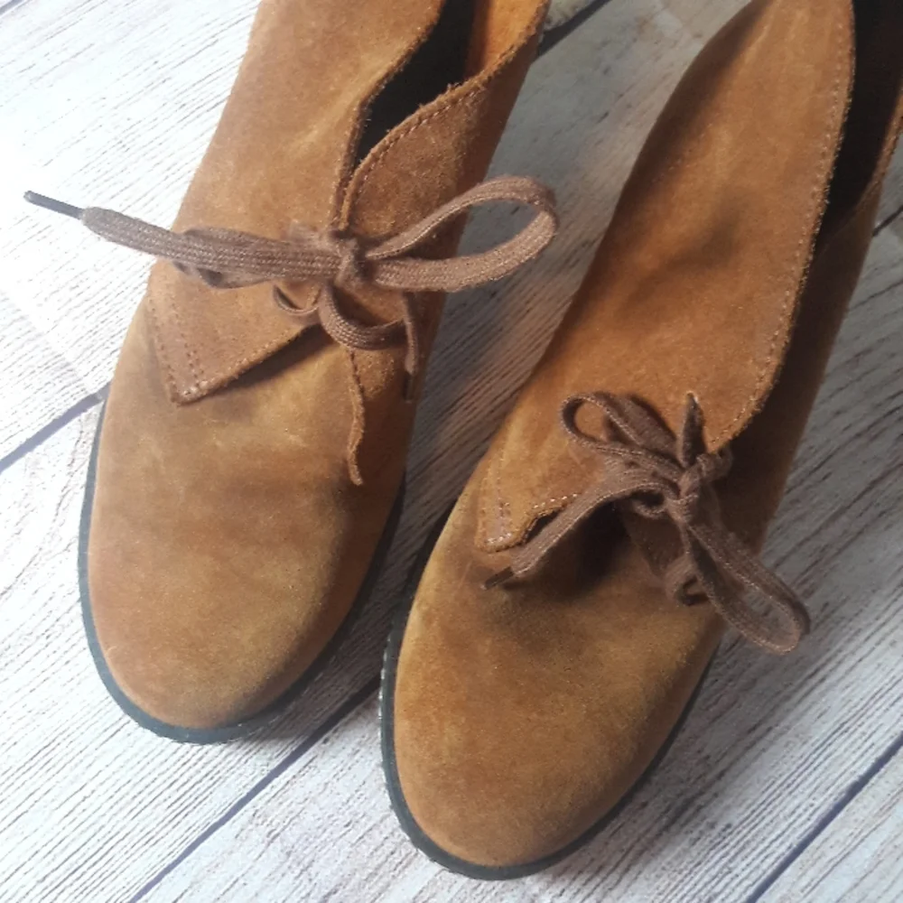 J. Crew made in Italy suede wedge booties size 7